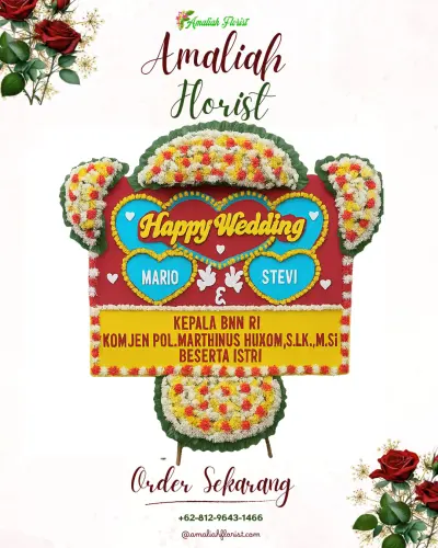 Karangan Papan Bunga Pernikahan di Kotabaru